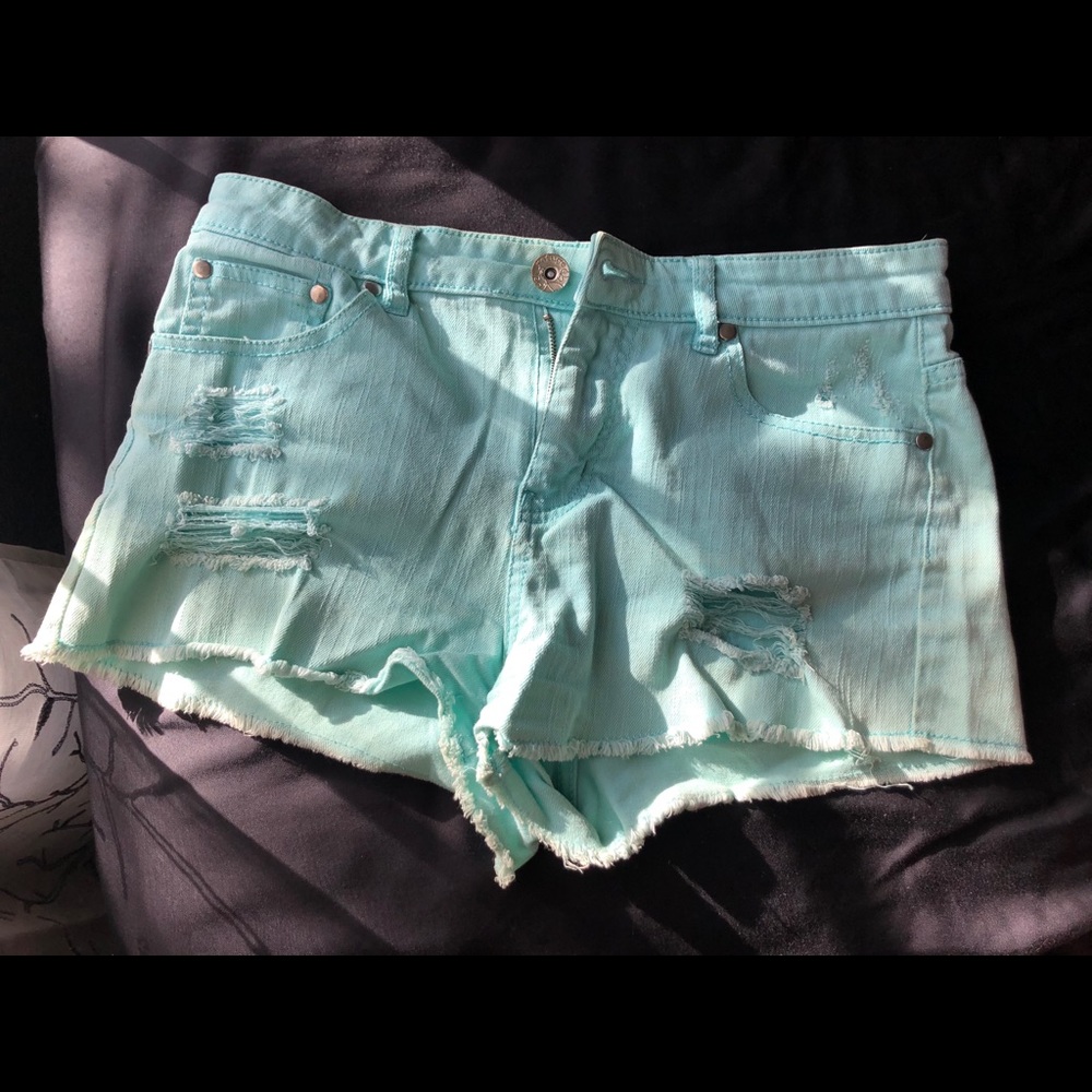 Pale Blue Jean Shorts